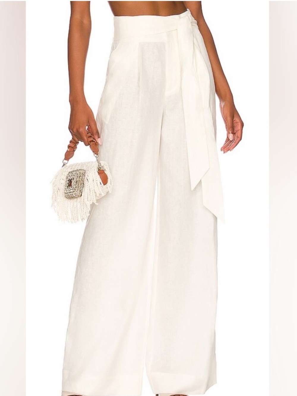 L'Academie Comilly Wide-Leg Pants in Ivory